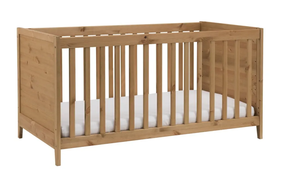 Babybett "Maja" Kiefer massiv laugenfarbig