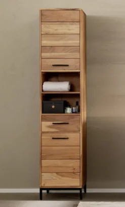 Badhochschrank 40x180cm 'Albany' Akazie massiv lackiert