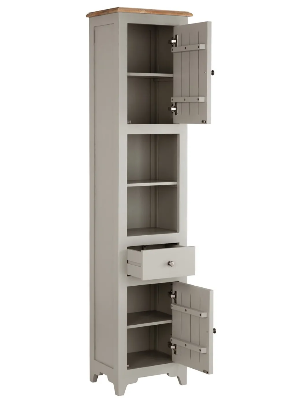 Badhochschrank 45x195cm 'Belfort' Mango schilfgrün & natur