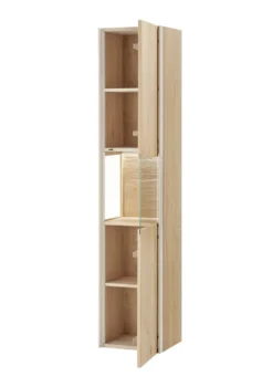 Badhochschrank 39x173cm inkl.Beleuchtung 'Avallon' Wildeiche geölt & creme Links