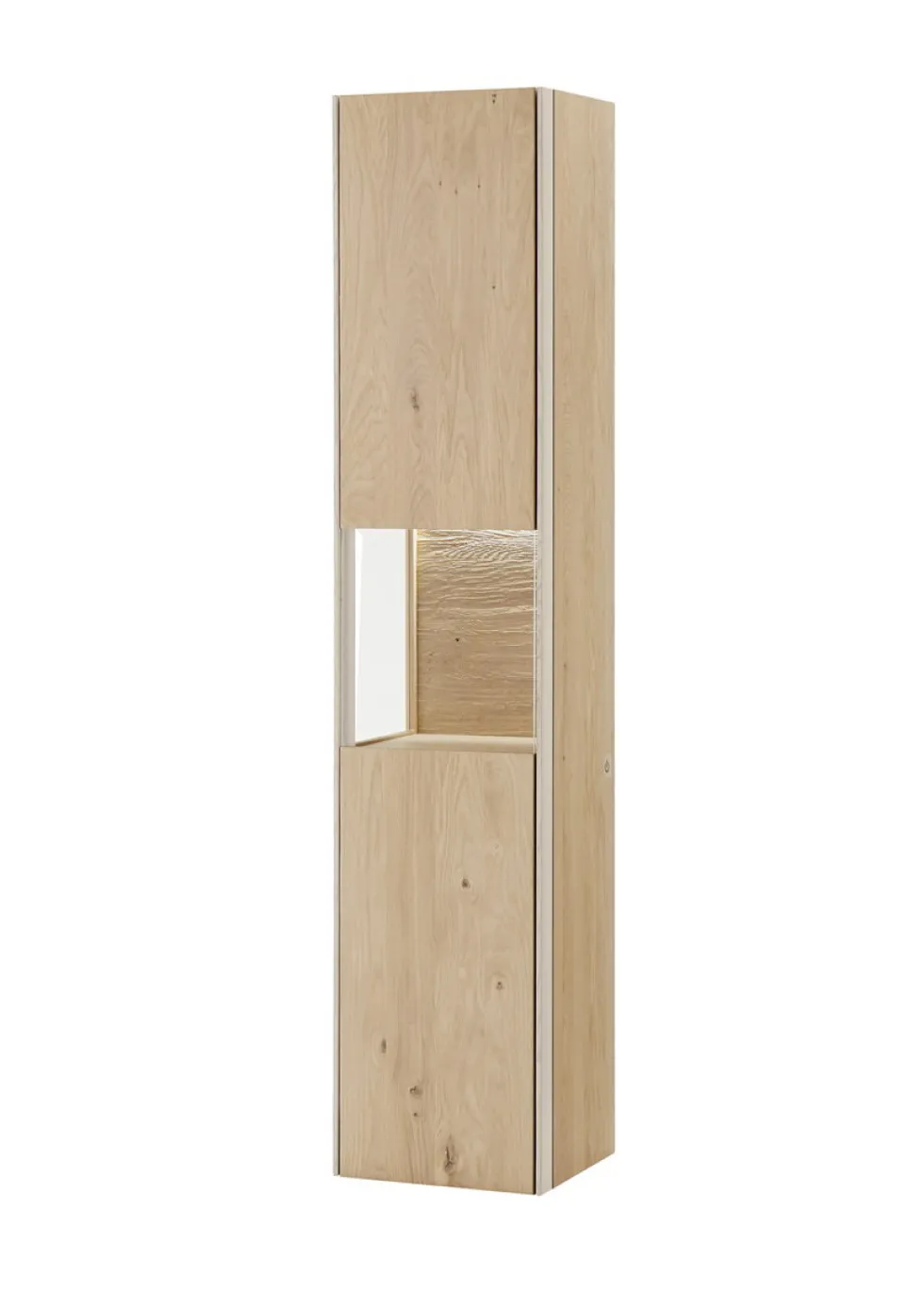 Badhochschrank 39x173cm inkl.Beleuchtung 'Avallon' Wildeiche geölt & creme Links
