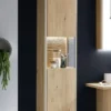 Badhochschrank 39x173cm inkl.Beleuchtung 'Avallon' Wildeiche geölt & creme Rechts