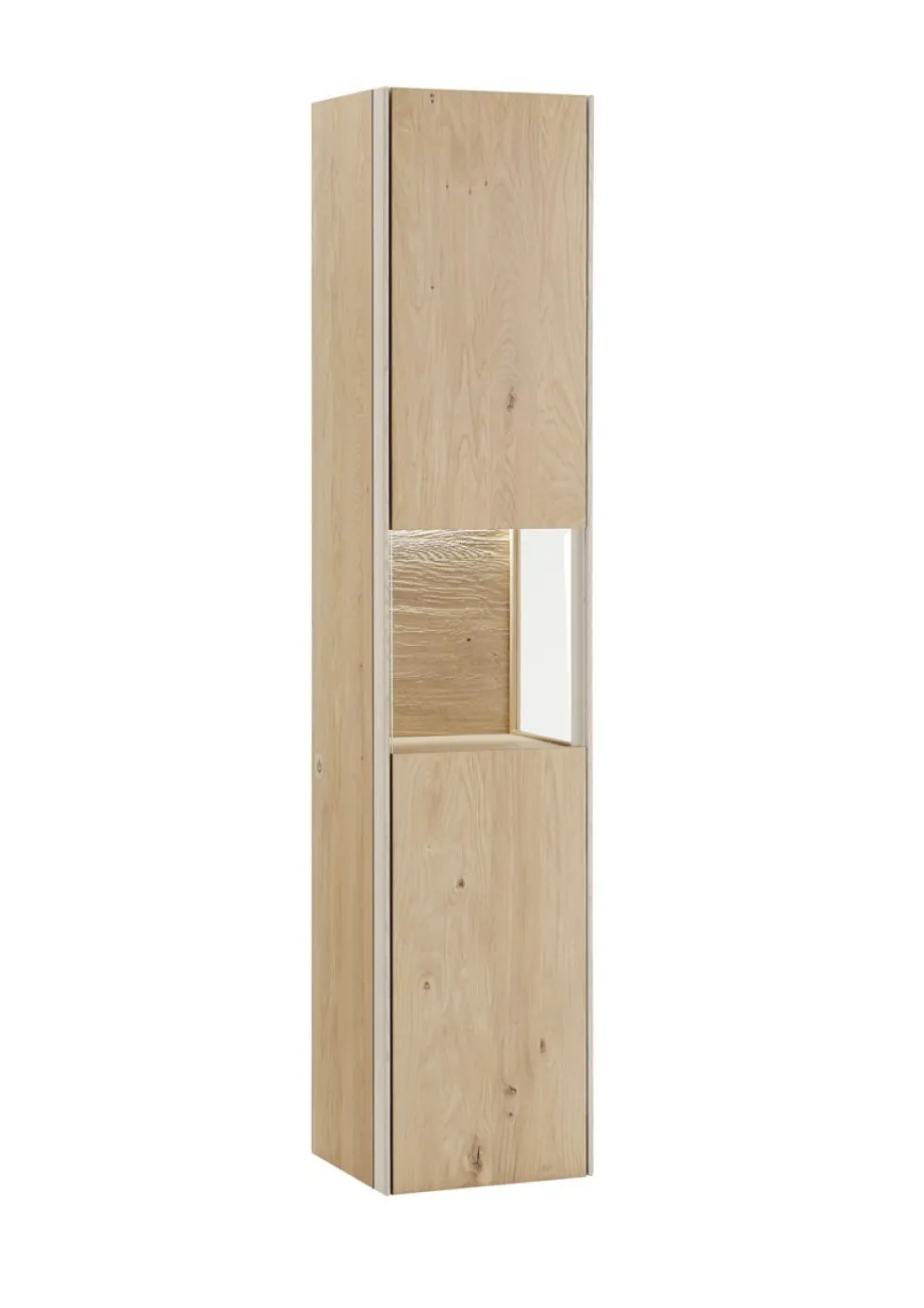 Badhochschrank 39x173cm inkl.Beleuchtung 'Avallon' Wildeiche geölt & creme Rechts