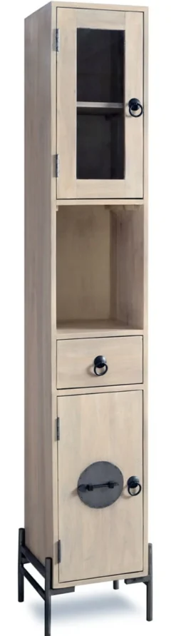 Badhochschrank 30x192cm 'Kjoto' Akazie massiv hell