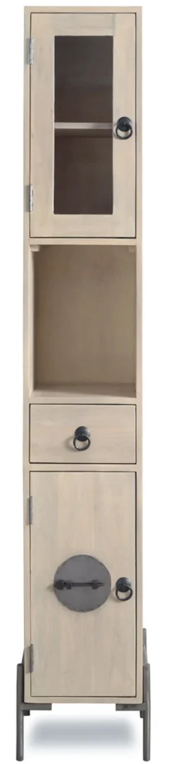 Badhochschrank 30x192cm 'Kjoto' Akazie massiv hell