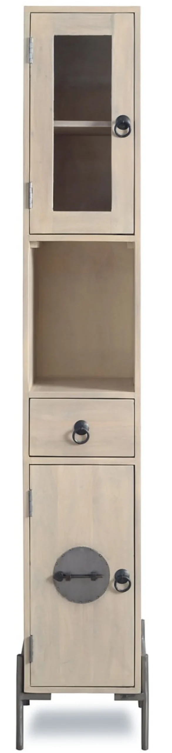Badhochschrank 30x192cm 'Kjoto' Akazie massiv hell