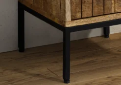 Badhochschrank 30x190cm 'Life' Mango & Metall schwarz