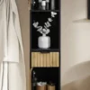 Badhochschrank 30x190cm 'Namibia' Eiche & Mango schwarz