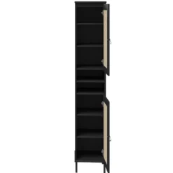 Badhochschrank 35x190cm 'Seattle' Kiefer massiv schwarz
