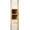 Badhochschrank 45x190cm 'Tibet' Mango natur & weiß antik