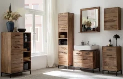 Badmidischrank 67x116cm 'Hudson' Sheesham gebeizt