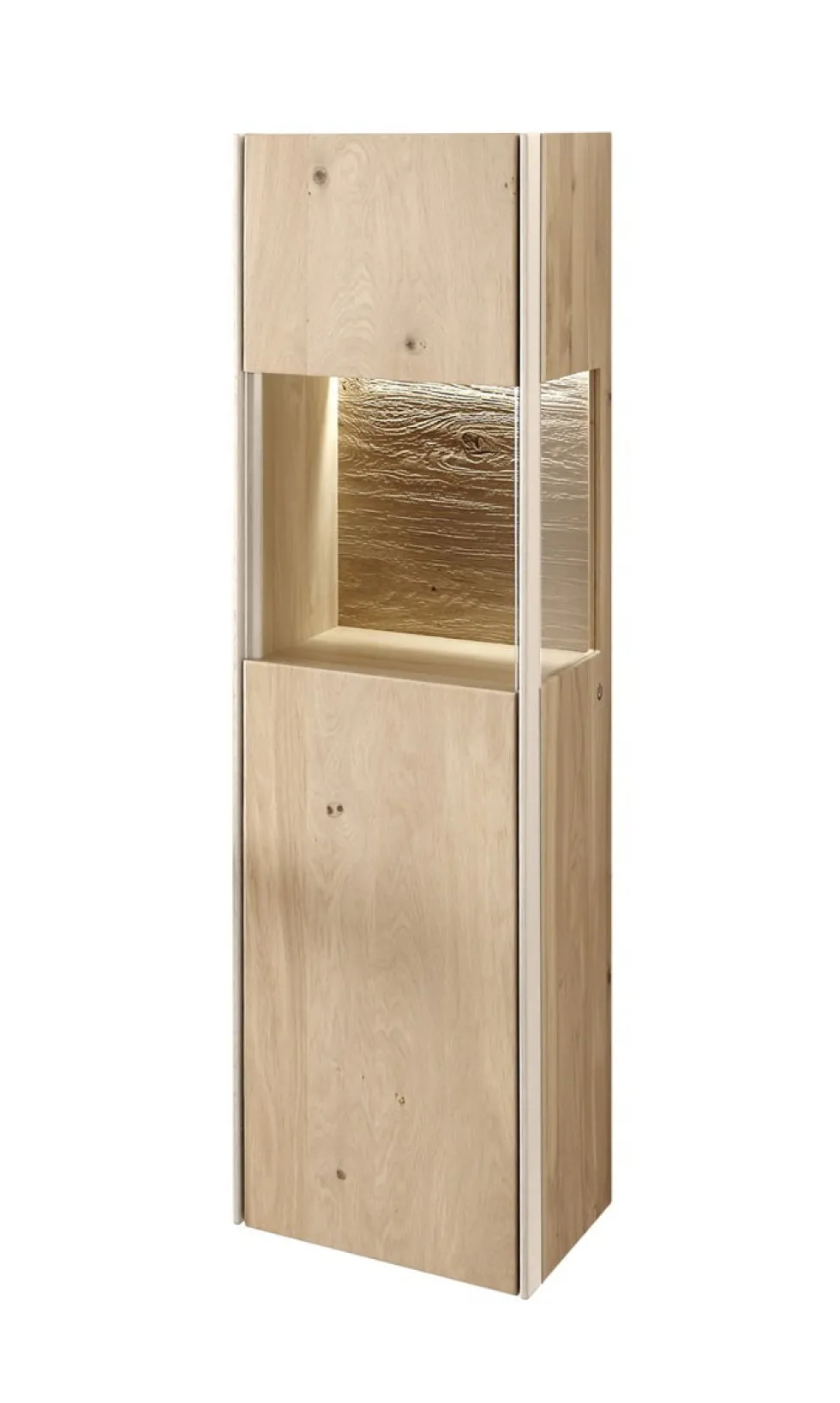 Badmidischrank 39x134cm inkl.Beleuchtung 'Avallon' Wildeiche geölt & creme Rechts