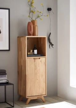 Badmidischrank 40x115cm 'Memphis' Wildeiche massiv geölt