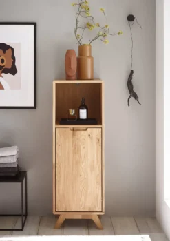 Badmidischrank 40x115cm 'Memphis' Wildeiche massiv geölt