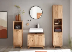 Badmidischrank 40x115cm 'Memphis' Wildeiche massiv geölt