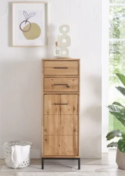 Badmidischrank 40x115cm 'Orlando' Wildeiche massiv geölt 2 SK