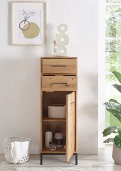 Badmidischrank 40x115cm 'Orlando' Wildeiche massiv geölt 2 SK