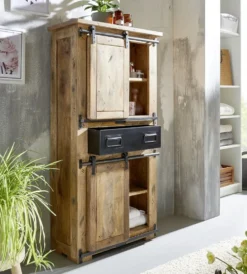 Badmidischrank 68x137cm 'Railroad' Mango & Eisen