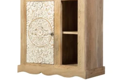 Badmidischrank 67x115cm 'Tibet' Mango natur & weiß antik