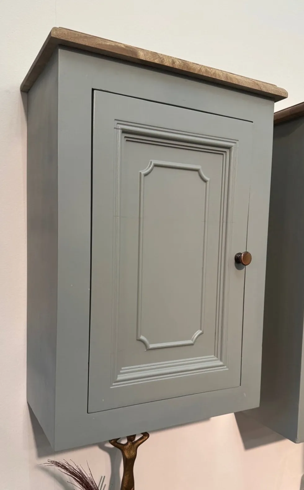 Badoberschrank 45x63cm 'Belfort' Mango schilfgrün & natur