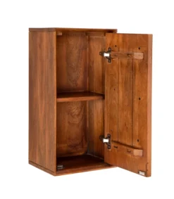 Badoberschrank 32x62cm 'Curves' Mango massiv dunkelbraun