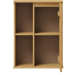 Badoberschrank 52x70cm 'Detroit' Kiefer massiv eichefarbig & schwarz