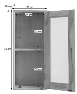 Badoberschrank 30x70cm 'Kjoto' Akazie massiv hell