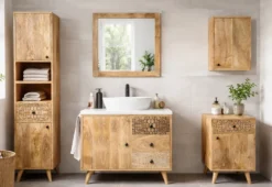 Badoberschrank 40x60cm 'Lyn' Mangoholz