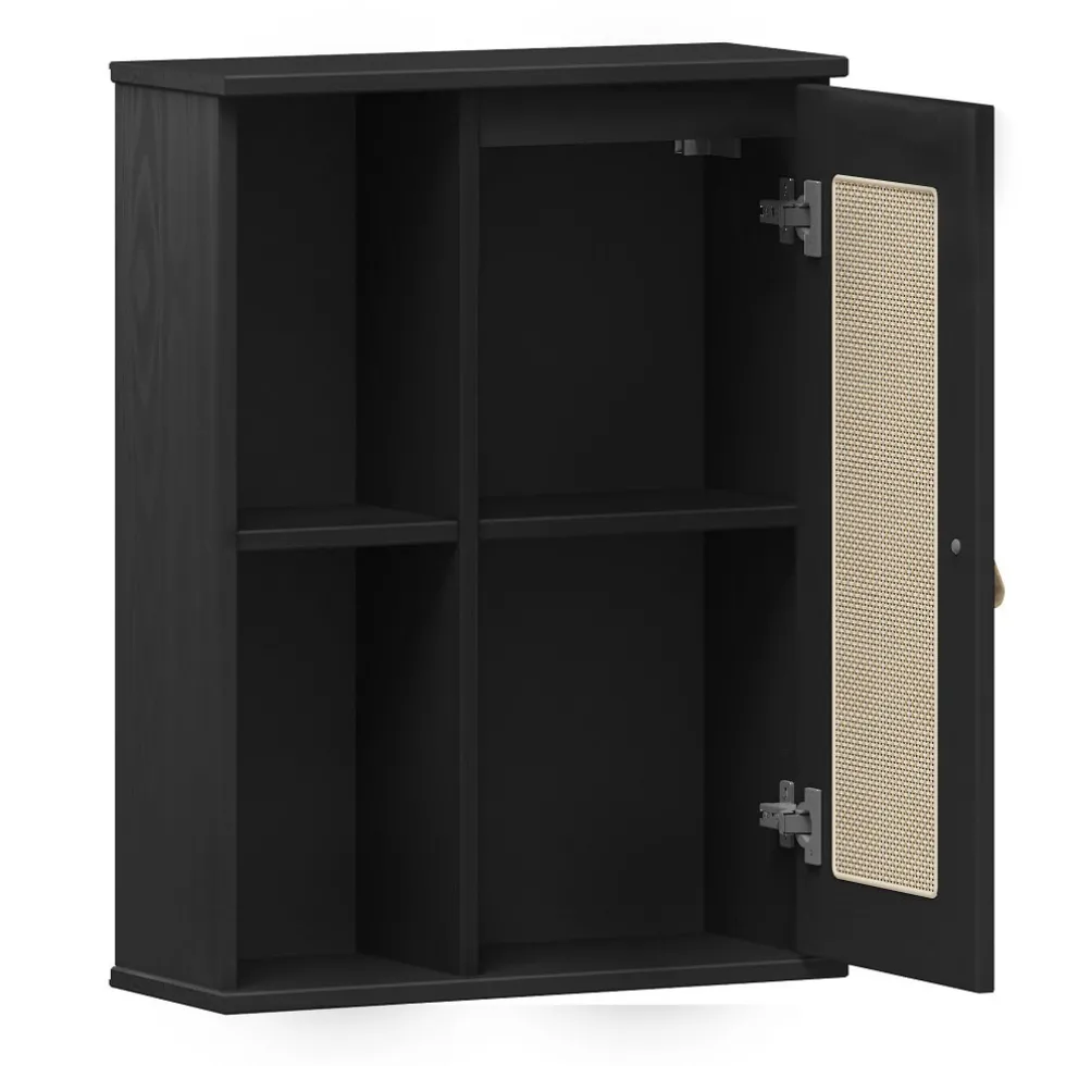 Badoberschrank 52x70cm 'Seattle' Kiefer massiv schwarz