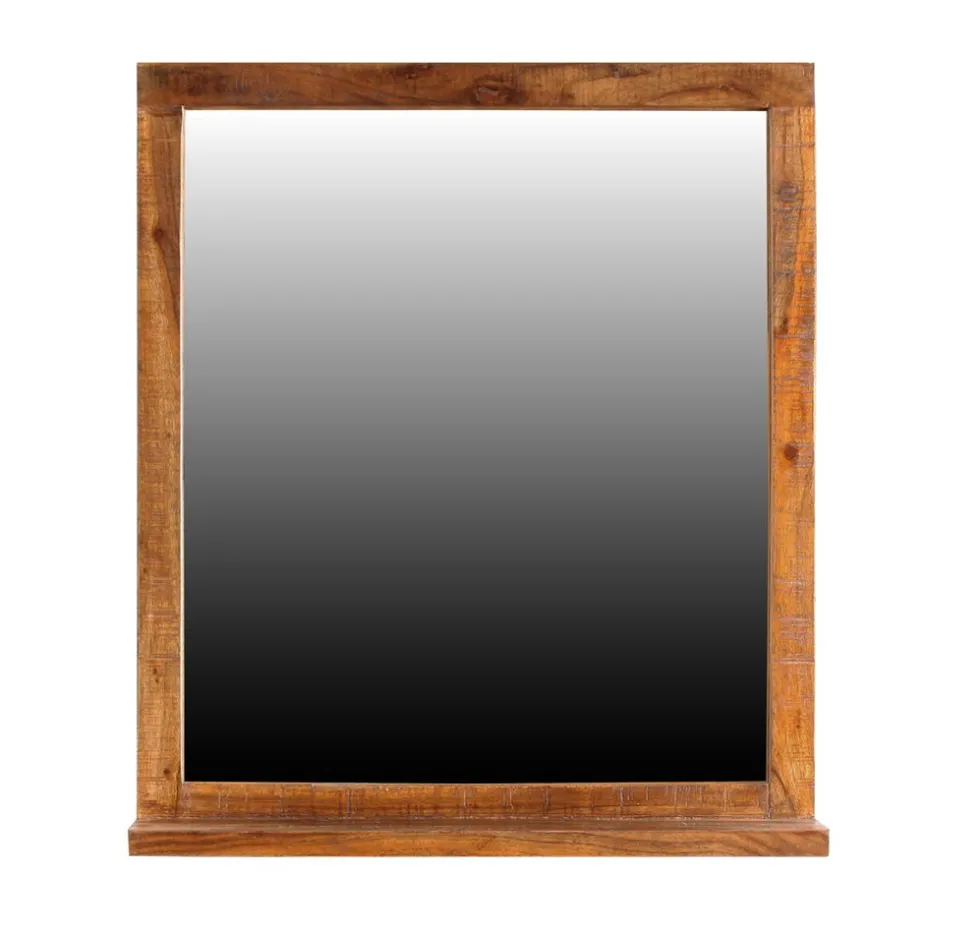 Badspiegel mit Ablage 67x78cm 'Austin' Akazie massiv lackiert