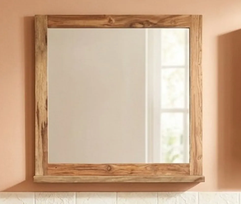 Badspiegel mit Ablage 70x72cm 'Oxford' Sheesham massiv