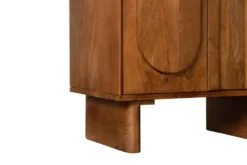 Badunterschrank 32x86cm 'Curves' Mango massiv dunkelbraun