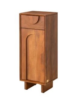 Badunterschrank 32x86cm 'Curves' Mango massiv dunkelbraun