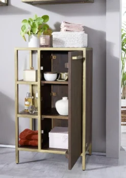 Badunterschrank 52x86cm "Golden Line" braun & gold