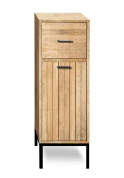 Badunterschrank 30x90cm 'Life' Mango & Metall schwarz