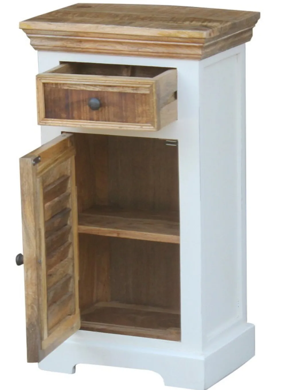 Badunterschrank 45x80cm 'Nizza' Mango weiß natur