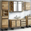 Badunterschrank 42x80cm 'Timbero' Eiche massiv hängend oder stehend