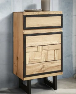 Badunterschrank 42x80cm 'Timbero' Eiche massiv hängend oder stehend