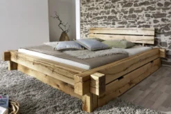 Balkenbett "Daniel" mit Schubkasten 200x200cm BE-0405