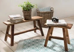 Bank/Blumenhocker 50cm "Ranch" recyceltes Holz