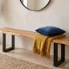 Bank 200cm "Clark I" Wildeiche massiv & Metall schwarz
