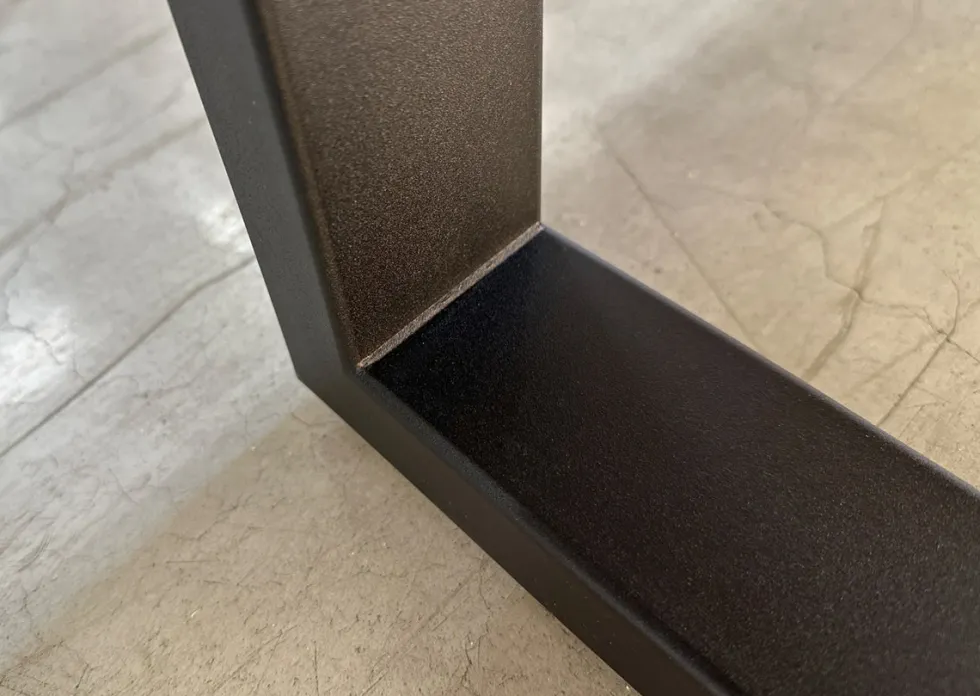 Bank 200cm "Clark I" Wildeiche massiv & Metall schwarz