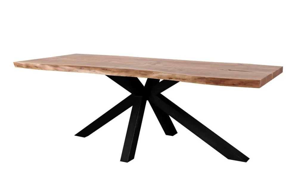 Baumtisch 220x80cm 'Sevilla' Akazie & Eisen schwarz