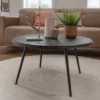 Beistelltisch 80cm "Ronja" recyceltes Teakholz schwarz