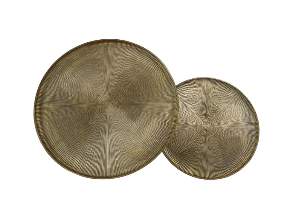 Beistelltische "Aaron" 2er-Set rund 50x50/40x40 Goldfarbig Aluminium/Eisen