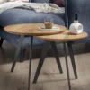 Beistelltisch 2er-Set 'Lissabon' Wildeiche Stahl schwarz