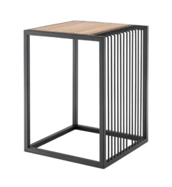 Beistelltisch 40x40cm 'Lissabon' Wildeiche Stahl schwarz Streben