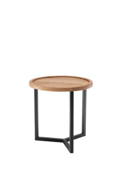Beistelltisch 40x40cm 'Lissabon' Wildeiche Metall schwarz