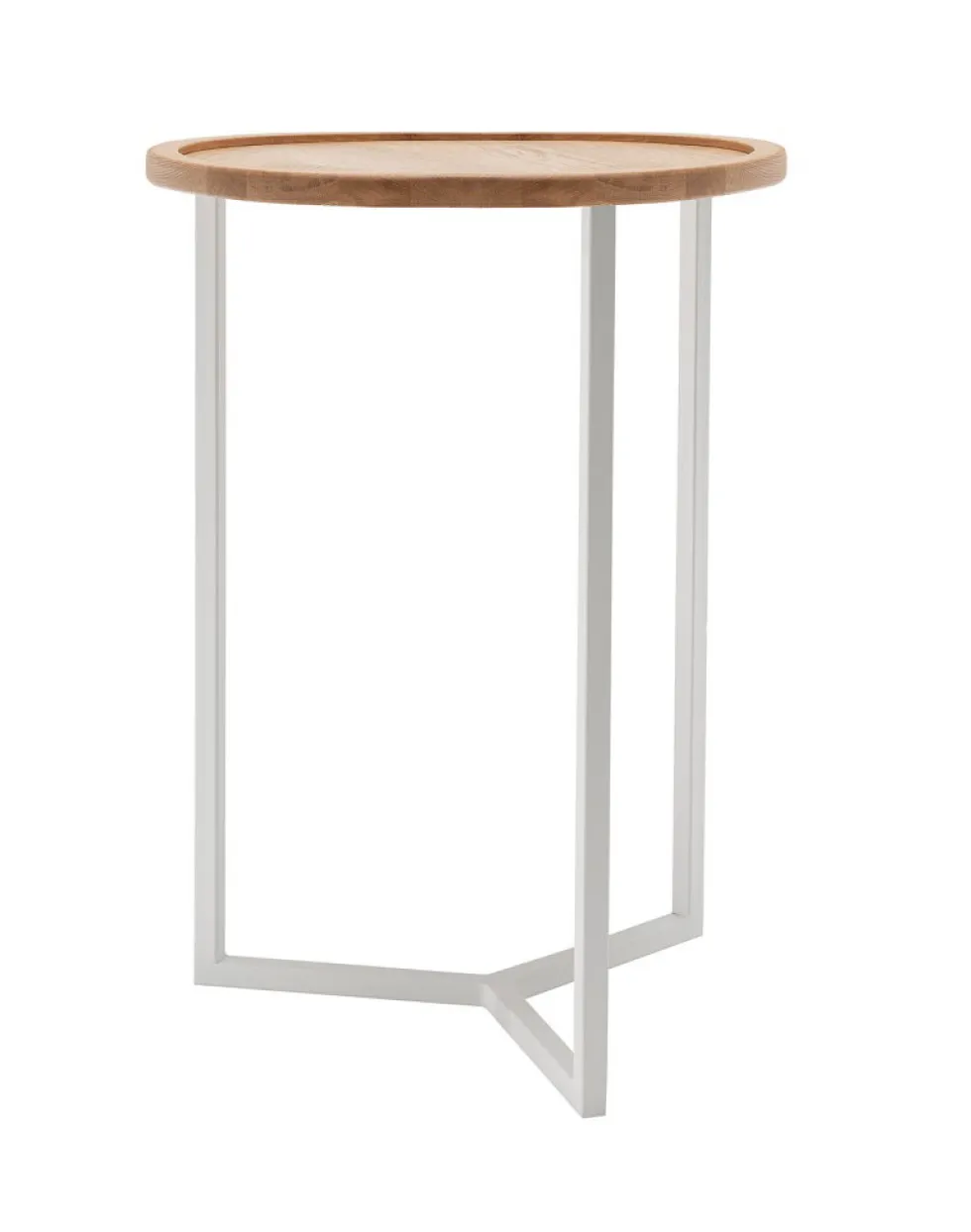 Beistelltisch 50x70cm 'Melina' Wildeiche Metall weiß