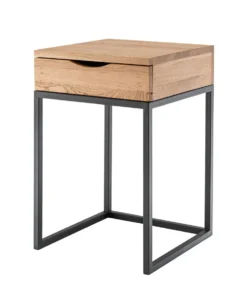 Beistelltisch 40x60cm mit SK 'Lissabon' Wildeiche Stahl schwarz